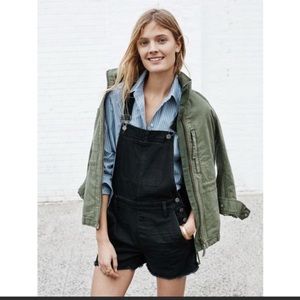 Madewell Adirondack Short Overalls Washed Black L